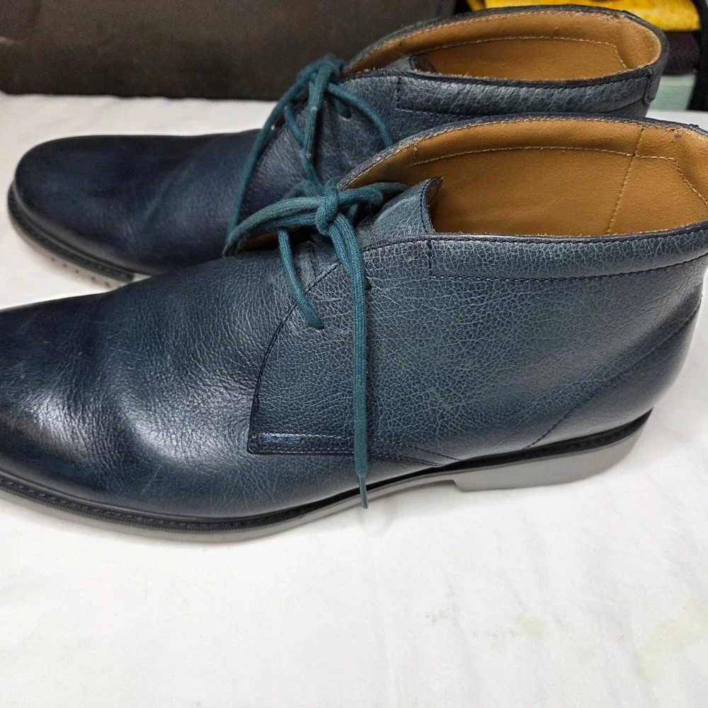 Cole Haan Chukka Boots Mens Leather Blue Lace Up‎ Ankle Boots Size 12